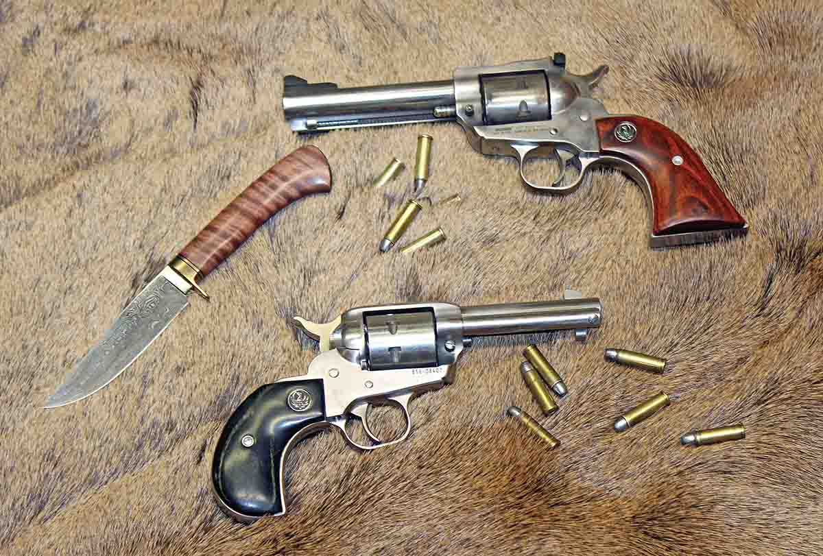 Ruger Single-Seven revolvers in regular and bird’s-head grip configuration.